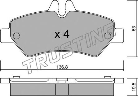 Trusting 688.0 - Комплект спирачно феродо, дискови спирачки vvparts.bg