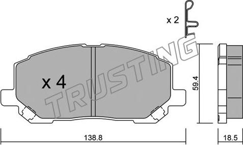 Trusting 632.0 - Комплект спирачно феродо, дискови спирачки vvparts.bg