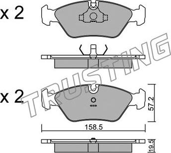 Trusting 093.0 - Комплект спирачно феродо, дискови спирачки vvparts.bg