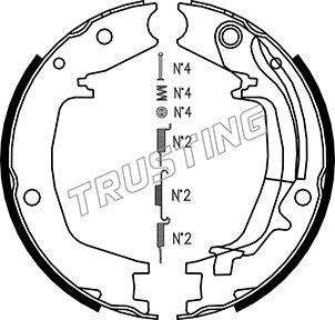 Trusting 046.215K - Комплект спирачна челюст, ръчна спирачка vvparts.bg