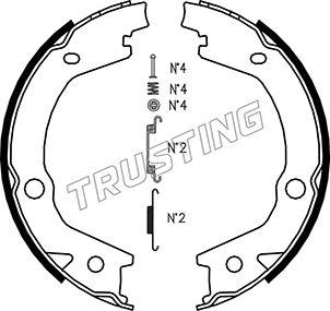 Trusting 046.220K - Комплект спирачна челюст, ръчна спирачка vvparts.bg