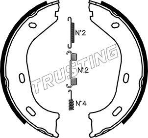 Trusting 052.116K - Комплект спирачна челюст, ръчна спирачка vvparts.bg