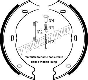 Trusting 052.135K - Комплект спирачна челюст, ръчна спирачка vvparts.bg