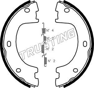 Trusting 052.136K - Комплект спирачна челюст, ръчна спирачка vvparts.bg