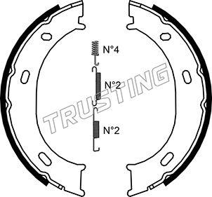 Trusting 052.126K - Комплект спирачна челюст, ръчна спирачка vvparts.bg