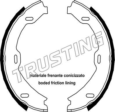 Trusting 052.128 - Комплект спирачна челюст, ръчна спирачка vvparts.bg