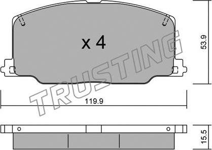 Trusting 069.0 - Комплект спирачно феродо, дискови спирачки vvparts.bg