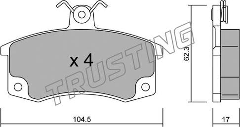 Trusting 064.0 - Комплект спирачно феродо, дискови спирачки vvparts.bg