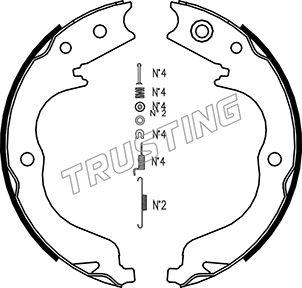 Trusting 064.180K - Комплект спирачна челюст, ръчна спирачка vvparts.bg