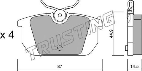 Trusting 066.0 - Комплект спирачно феродо, дискови спирачки vvparts.bg