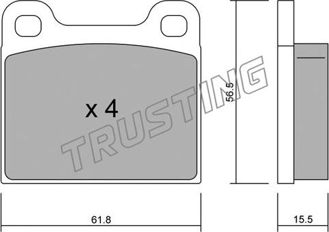 Trusting 003.4 - Комплект спирачно феродо, дискови спирачки vvparts.bg