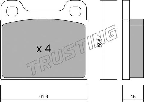 Trusting 003.0 - Комплект спирачно феродо, дискови спирачки vvparts.bg