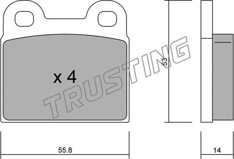 Trusting 002.0 - Комплект спирачно феродо, дискови спирачки vvparts.bg