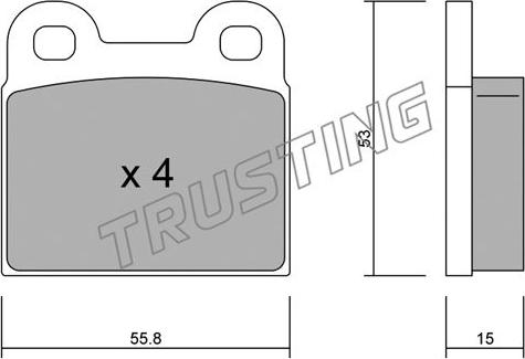 Trusting 002.1 - Комплект спирачно феродо, дискови спирачки vvparts.bg