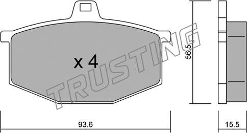 Trusting 014.0 - Комплект спирачно феродо, дискови спирачки vvparts.bg