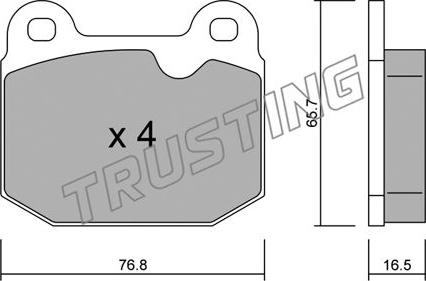 Trusting 015.1 - Комплект спирачно феродо, дискови спирачки vvparts.bg