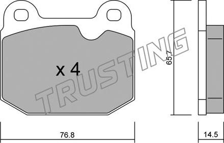 Trusting 015.3 - Комплект спирачно феродо, дискови спирачки vvparts.bg