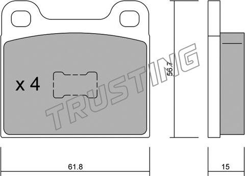 Trusting 011.0 - Комплект спирачно феродо, дискови спирачки vvparts.bg