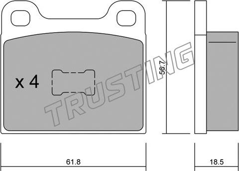 Trusting 011.1 - Комплект спирачно феродо, дискови спирачки vvparts.bg