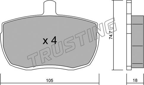 Trusting 018.0 - Комплект спирачно феродо, дискови спирачки vvparts.bg