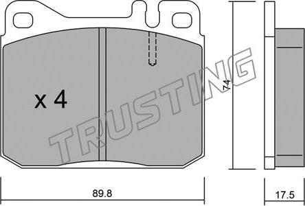 Trusting 013.1 - Комплект спирачно феродо, дискови спирачки vvparts.bg