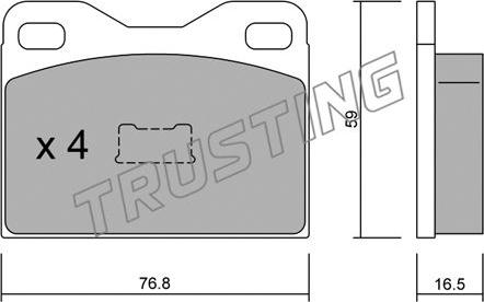 Trusting 017.1 - Комплект спирачно феродо, дискови спирачки vvparts.bg