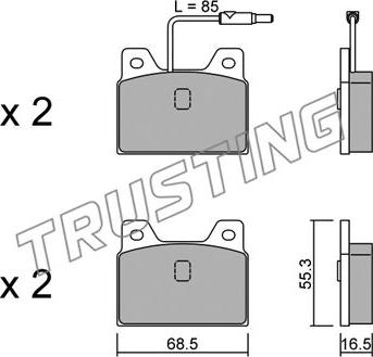 Trusting 086.0 - Комплект спирачно феродо, дискови спирачки vvparts.bg