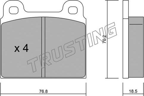 Trusting 080.0 - Комплект спирачно феродо, дискови спирачки vvparts.bg