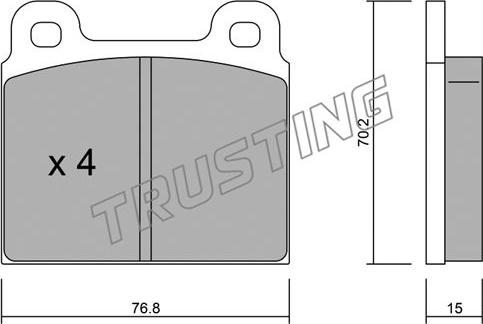 Trusting 080.1 - Комплект спирачно феродо, дискови спирачки vvparts.bg