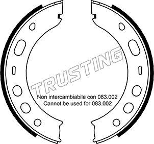 Trusting 083.001 - Комплект спирачна челюст, ръчна спирачка vvparts.bg