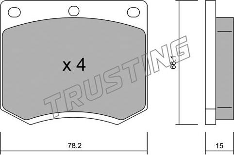 Trusting 025.0 - Комплект спирачно феродо, дискови спирачки vvparts.bg