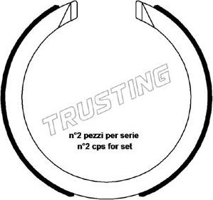 Trusting 027.008 - Комплект спирачна челюст, ръчна спирачка vvparts.bg