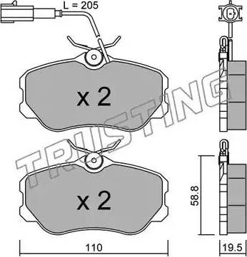 Trusting 076.0 - Комплект спирачно феродо, дискови спирачки vvparts.bg
