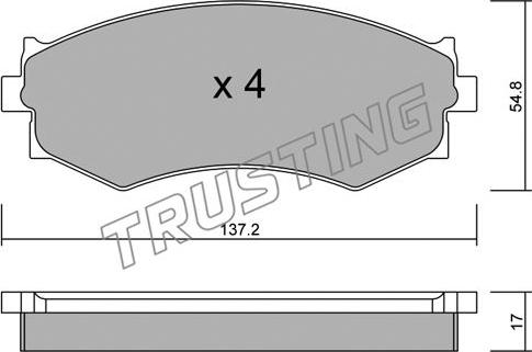 Trusting 197.0 - Комплект спирачно феродо, дискови спирачки vvparts.bg