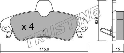 Trusting 145.1 - Комплект спирачно феродо, дискови спирачки vvparts.bg