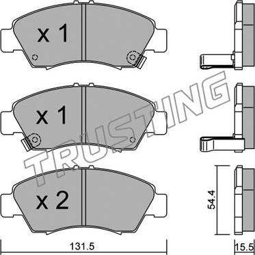 Trusting 140.0 - Комплект спирачно феродо, дискови спирачки vvparts.bg