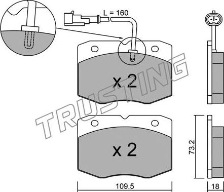 Trusting 141.1 - Комплект спирачно феродо, дискови спирачки vvparts.bg