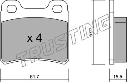 Trusting 143.0 - Комплект спирачно феродо, дискови спирачки vvparts.bg