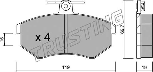 Trusting 151.0 - Комплект спирачно феродо, дискови спирачки vvparts.bg