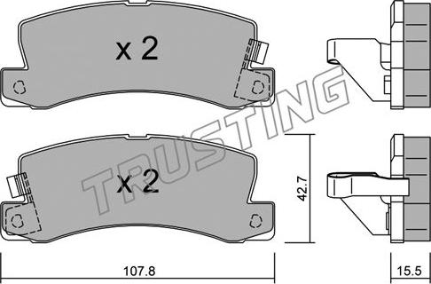 Trusting 164.1 - Комплект спирачно феродо, дискови спирачки vvparts.bg