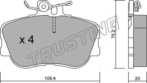 Trusting 161.0 - Комплект спирачно феродо, дискови спирачки vvparts.bg