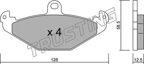 Trusting 168.1 - Комплект спирачно феродо, дискови спирачки vvparts.bg