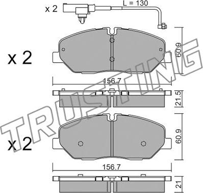 Trusting 1094.1 - Комплект спирачно феродо, дискови спирачки vvparts.bg