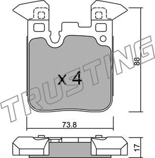 Trusting 1040.0 - Комплект спирачно феродо, дискови спирачки vvparts.bg