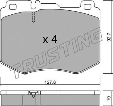 Trusting 1043.0 - Комплект спирачно феродо, дискови спирачки vvparts.bg