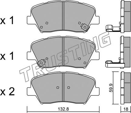 MDR MFP-2H26 - Комплект спирачно феродо, дискови спирачки vvparts.bg