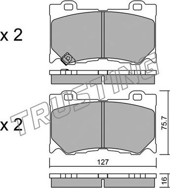 Trusting 1053.0 - Комплект спирачно феродо, дискови спирачки vvparts.bg