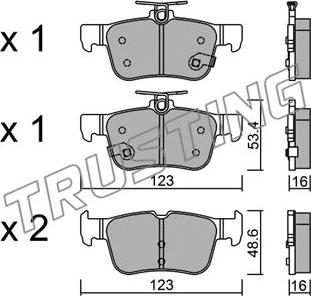 Trusting 1064.0 - Комплект спирачно феродо, дискови спирачки vvparts.bg