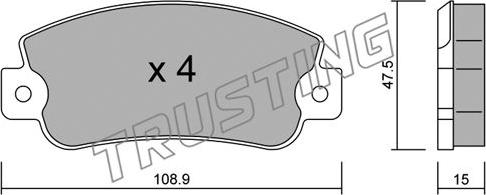 Trusting 106.0 - Комплект спирачно феродо, дискови спирачки vvparts.bg