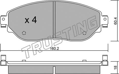 Trusting 1019.0 - Комплект спирачно феродо, дискови спирачки vvparts.bg